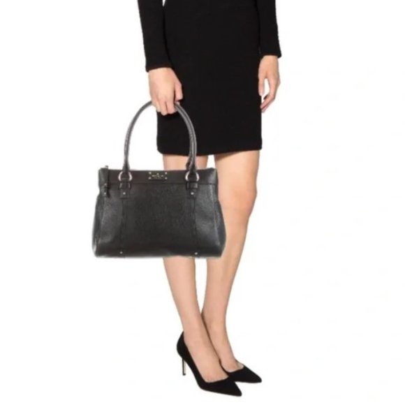 Kate Spade Berkshire Road Teegan Large Black Leather Shoulder Bag/ Satchel - Picture 2 of 16